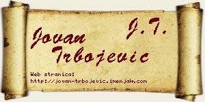 Jovan Trbojević vizit kartica